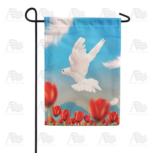 America Forever On The Wings Of A Snow White Dove Garden Flag