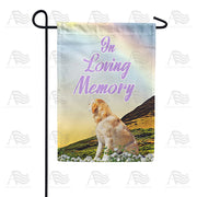 America Forever Dog Crossed Over Rainbow Bridge Garden Flag