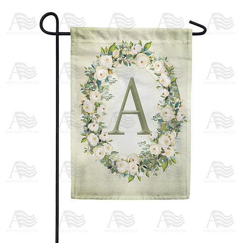 America Forever Sage Floral Monogram Garden Flag
