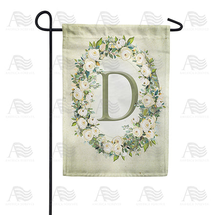America Forever Sage Floral Monogram Garden Flag