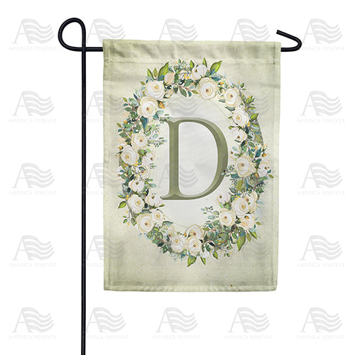 America Forever Sage Floral Monogram Garden Flag