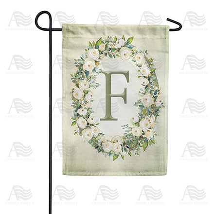 America Forever Sage Floral Monogram Garden Flag