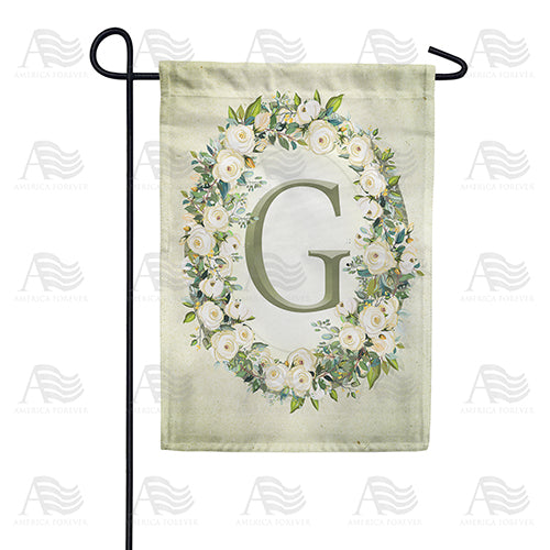 America Forever Sage Floral Monogram Garden Flag