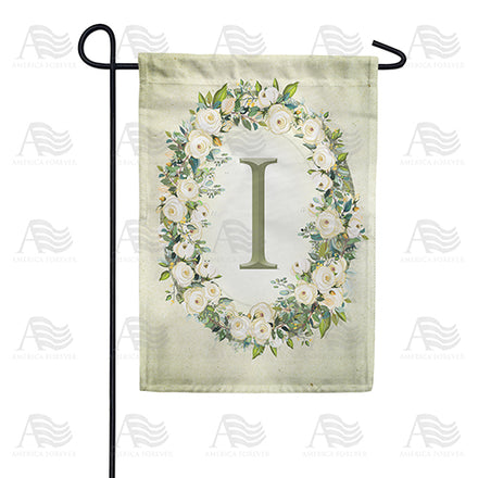 America Forever Sage Floral Monogram Garden Flag