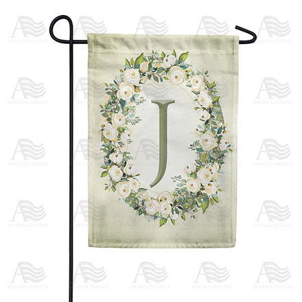 America Forever Sage Floral Monogram Garden Flag