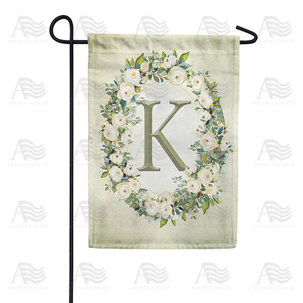 America Forever Sage Floral Monogram Garden Flag