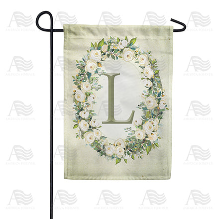 America Forever Sage Floral Monogram Garden Flag