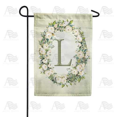 America Forever Sage Floral Monogram Garden Flag