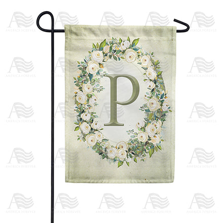 America Forever Sage Floral Monogram Garden Flag