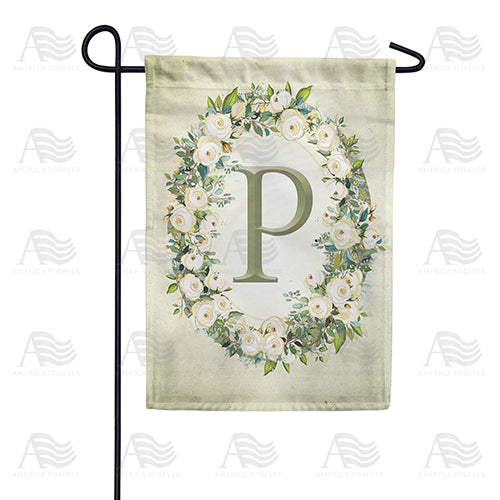America Forever Sage Floral Monogram Garden Flag