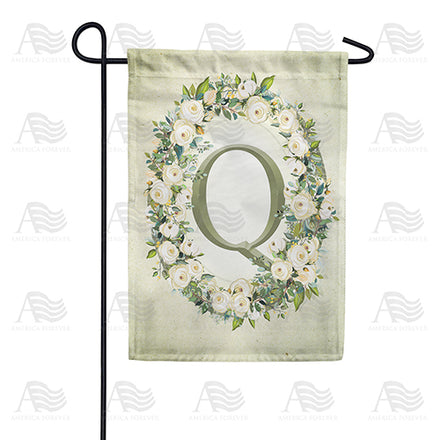 America Forever Sage Floral Monogram Garden Flag