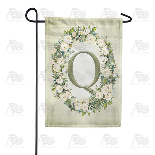 America Forever Sage Floral Monogram Garden Flag