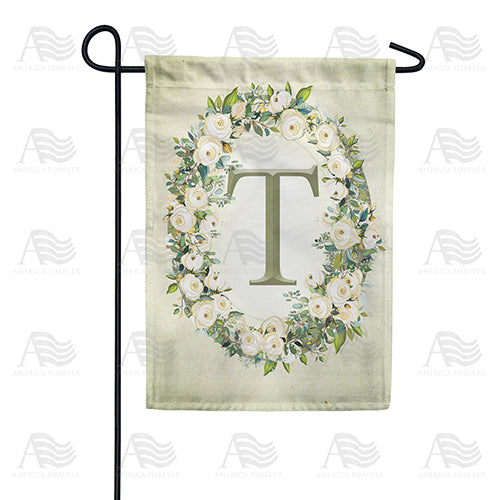 America Forever Sage Floral Monogram Garden Flag