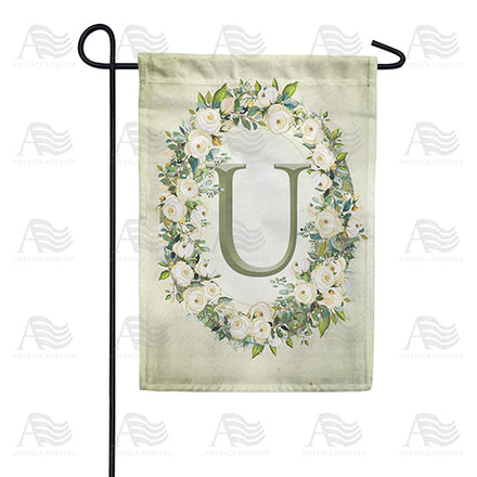 America Forever Sage Floral Monogram Garden Flag