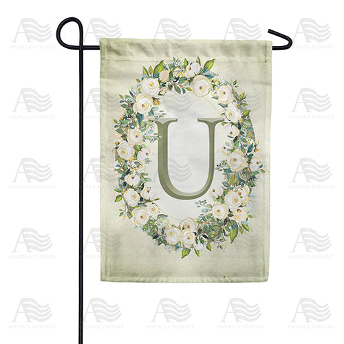 America Forever Sage Floral Monogram Garden Flag
