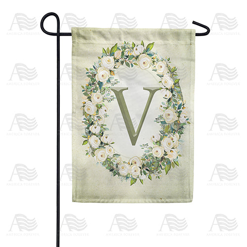 America Forever Sage Floral Monogram Garden Flag