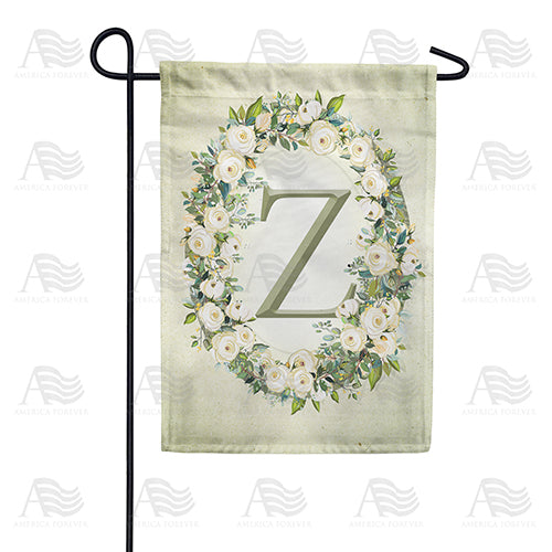 America Forever Sage Floral Monogram Garden Flag