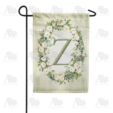 America Forever Sage Floral Monogram Garden Flag