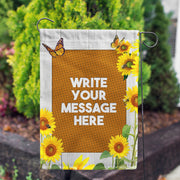 America Forever Personalized Country Sunflowers Message Garden Flag