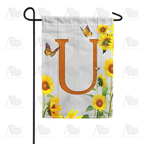 America Forever Country Sunflowers Monogram Garden Flag