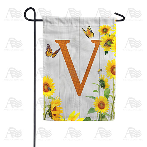America Forever Country Sunflowers Monogram Garden Flag