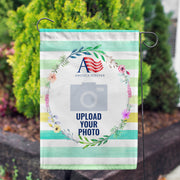 America Forever Personalized Watercolor Stripes Garden Flag