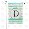 America Forever Blue Striped Watercolor Monogram Garden Flag