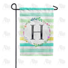 America Forever Blue Striped Watercolor Monogram Garden Flag