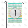 America Forever Blue Striped Watercolor Monogram Garden Flag