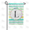 America Forever Blue Striped Watercolor Monogram Garden Flag