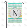 America Forever Blue Striped Watercolor Monogram Garden Flag