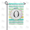 America Forever Blue Striped Watercolor Monogram Garden Flag