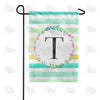 America Forever Blue Striped Watercolor Monogram Garden Flag