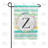 America Forever Blue Striped Watercolor Monogram Garden Flag