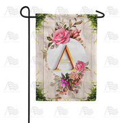 Fancy Rose Monogram Garden Flag