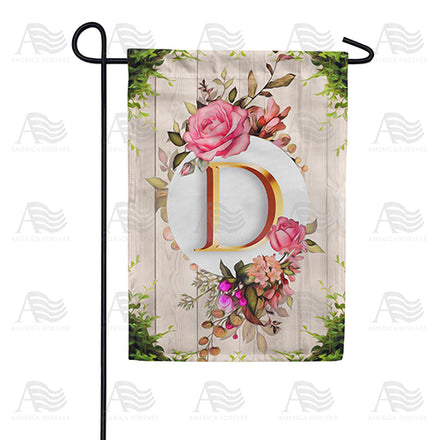 America Forever Fancy Rose Monogram Garden Flag