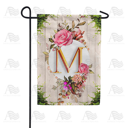 America Forever Fancy Rose Monogram Garden Flag