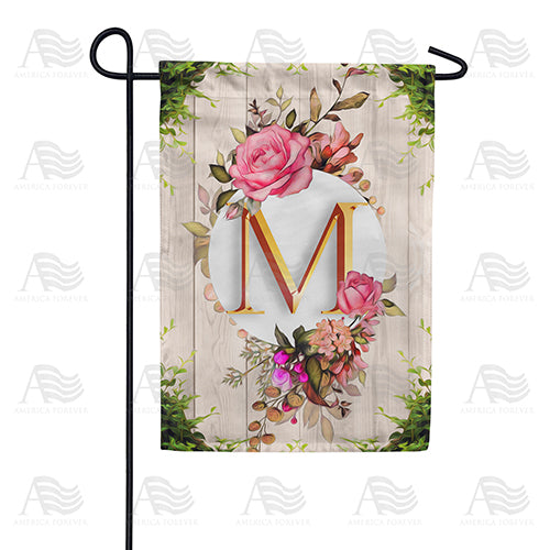 America Forever Fancy Rose Monogram Garden Flag