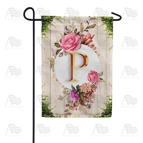 America Forever Fancy Rose Monogram Garden Flag
