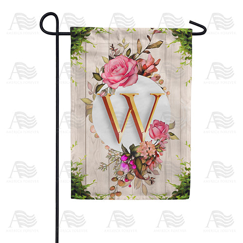 America Forever Fancy Rose Monogram Garden Flag