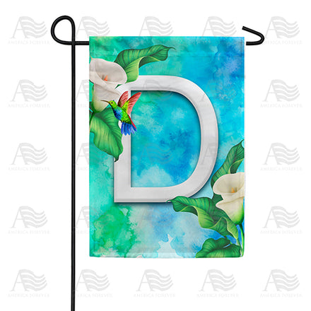 America Forever Hummingbird At Lily Monogram Garden Flag