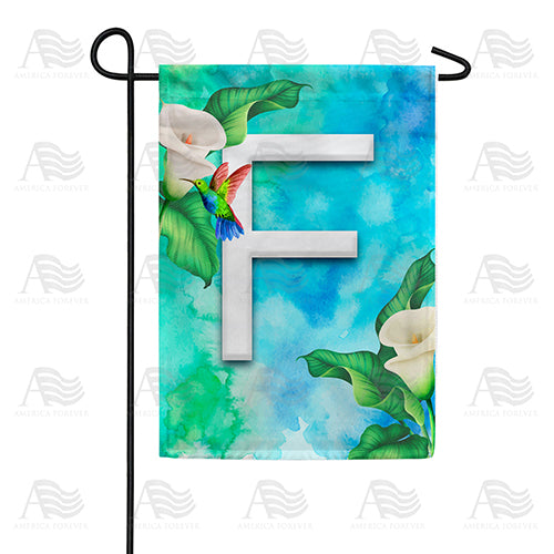 America Forever Hummingbird At Lily Monogram Garden Flag