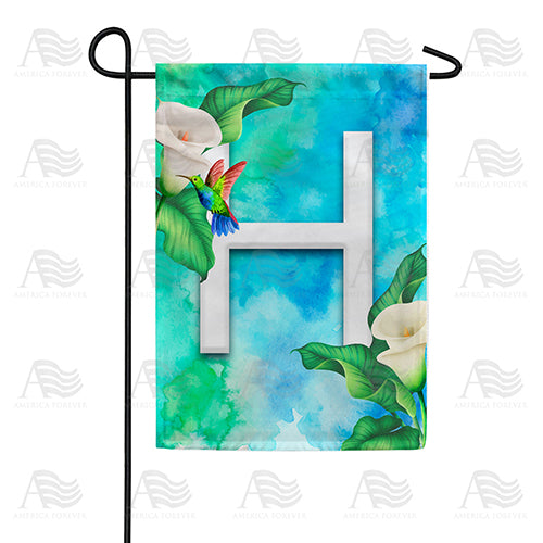America Forever Hummingbird At Lily Monogram Garden Flag