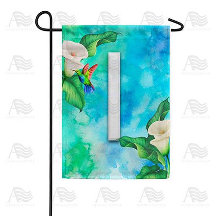 America Forever Hummingbird At Lily Monogram Garden Flag