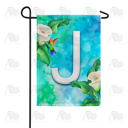 America Forever Hummingbird At Lily Monogram Garden Flag