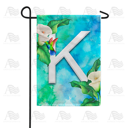 America Forever Hummingbird At Lily Monogram Garden Flag