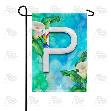 America Forever Hummingbird At Lily Monogram Garden Flag