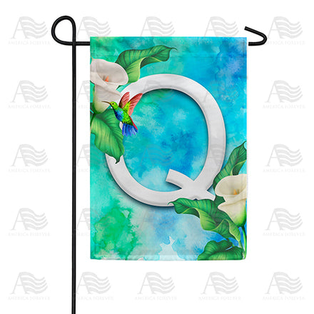 America Forever Hummingbird At Lily Monogram Garden Flag