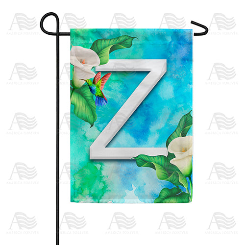 America Forever Hummingbird At Lily Monogram Garden Flag