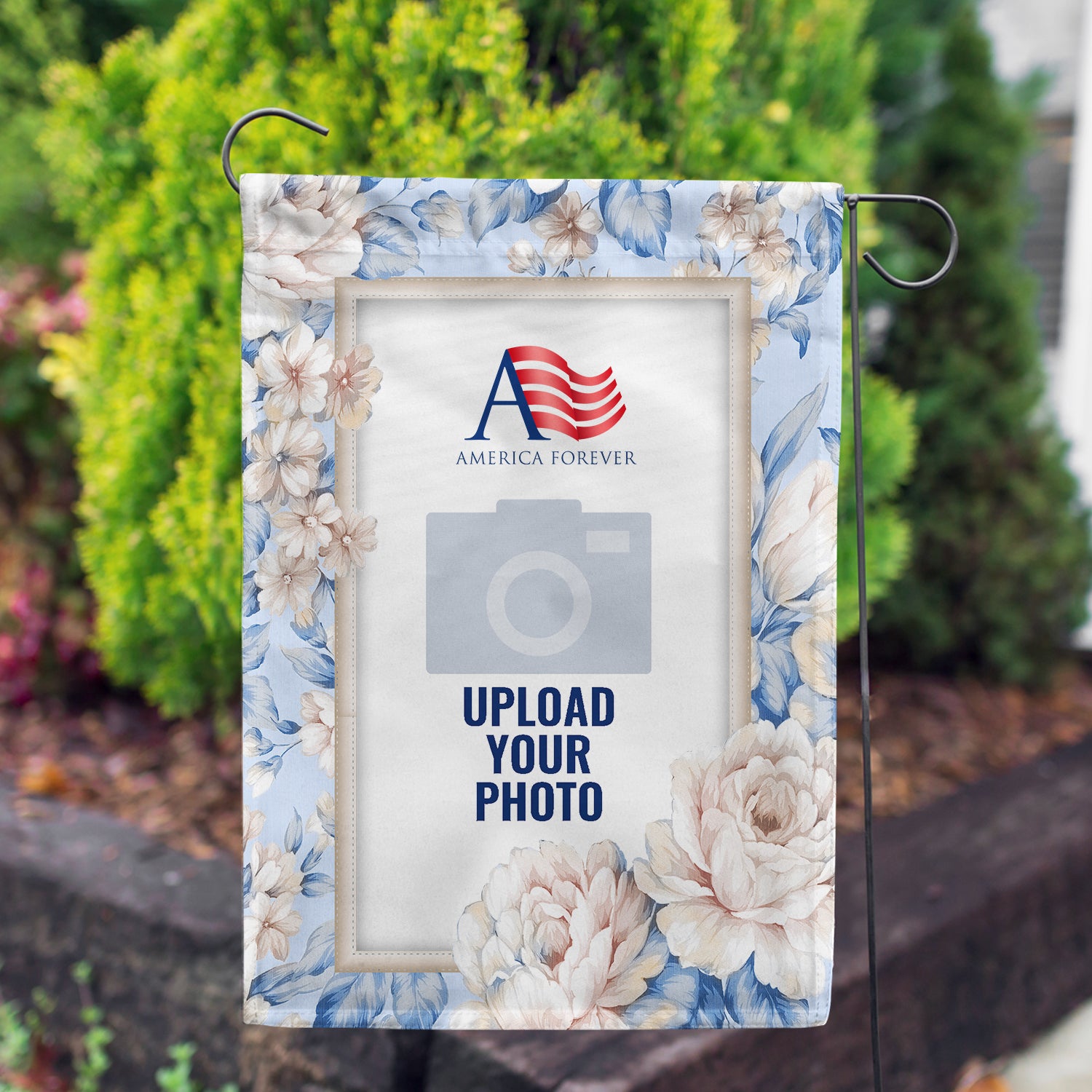 America Forever Personalized Old Fashion Flowers Garden Flag